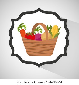 farm countryside vegetables isolated, vector illustration eps10