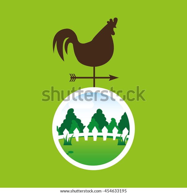 Farm Countryside Weather Vane Isolated Vector Stock Vector Royalty Free 454633195