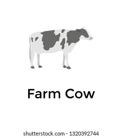 Farm cow flat icon design 