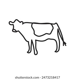 Farm Cow Icon Ideal for Livestock and Agricultural Illustrations