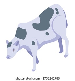 Farm cow icon. Isometric of farm cow vector icon for web design isolated on white background