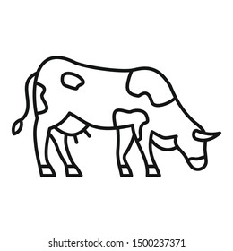 Farm cow icon. Outline farm cow vector icon for web design isolated on white background