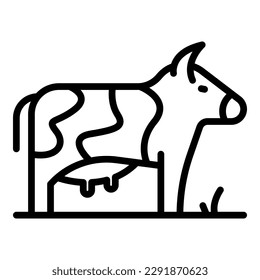 Farm cow icon outline vector. Cattle breed. Milk beef