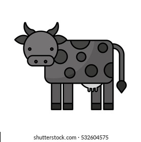 farm cow isolated icon vector illustration design
