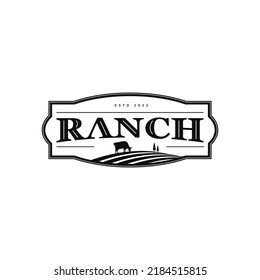 farm and cow logo, icon and vector