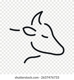 Farm cow outline vector icon