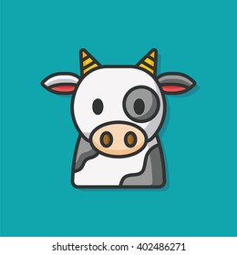 farm cow vector icon