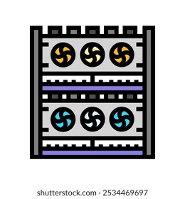 farm cryptocurrency mining color icon vector. farm cryptocurrency mining sign. isolated symbol illustration