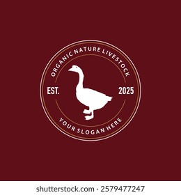 farm design with black silhouette concept duck animal logo livestock symbol simple illustration template