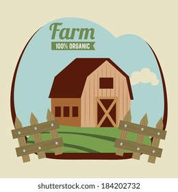 Farm design over beige background, vector illustration