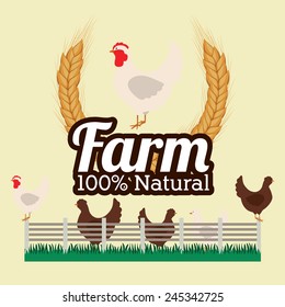 Farm design over beige background, vector illustration.