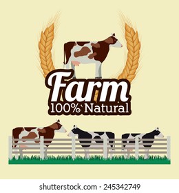 Farm design over beige background, vector illustration.