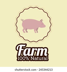 Farm design over beige background, vector illustration.