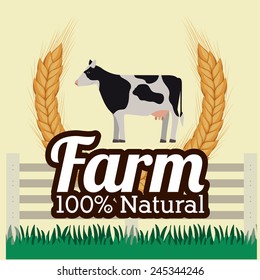 Farm design over beige background, vector illustration.