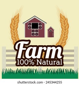 Farm design over beige background, vector illustration.