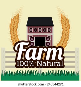 Farm design over beige background, vector illustration.