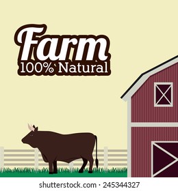 Farm design over beige background, vector illustration.