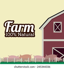 Farm design over beige background, vector illustration.