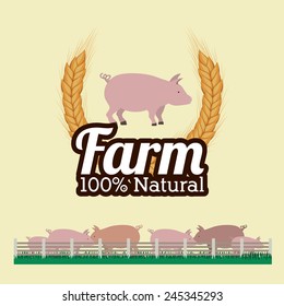 Farm design over beige background, vector illustration.