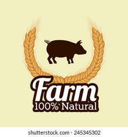 Farm design over beige background, vector illustration.