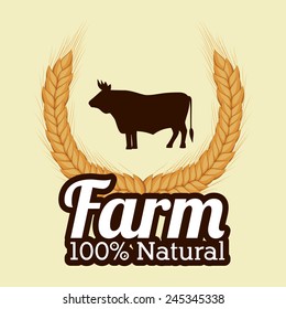 Farm design over beige background, vector illustration.