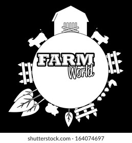 farm design over  black background vector illustration