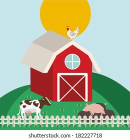farm design over  blue  background vector illustration