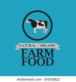 Farm design over blue background, vector illustration