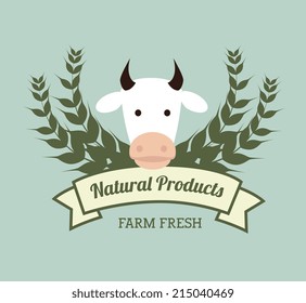 Farm design over blue background, vector illustration