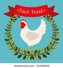 Farm design over blue background, vector illustration 