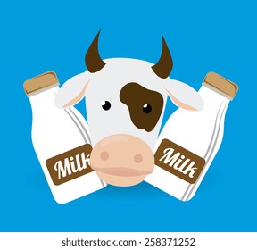 Farm design over blue background, vector illustration. Farm design over blue background, vector illustration.
