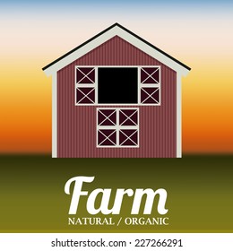 Farm design over blur background, vector illustration