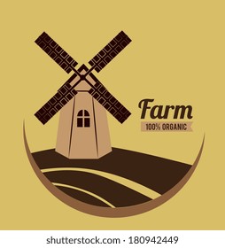 farm design over brown background vector illustration