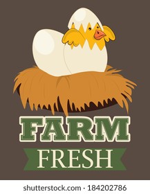 Farm design over brown background, vector illustration