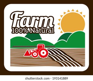 Farm design over brown background, vector illustration