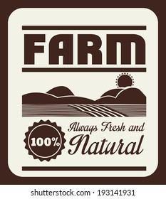 Farm design over brown background, vector illustration