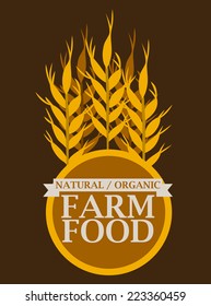 Farm design over brown background, vector illustration 