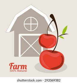 Farm design over grey background, vector illustration