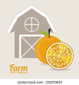 Farm design over grey background, vector illustration