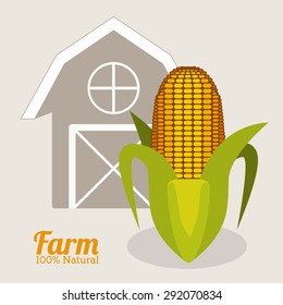 Farm design over grey background, vector illustration