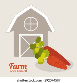 Farm design over grey background, vector illustration