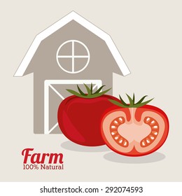 Farm design over grey background, vector illustration