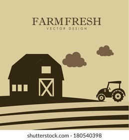 farm design over landscape background vector illustration
