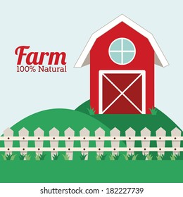 farm design over landscape   background vector illustration