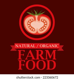 Farm design over red background, vector illustration 