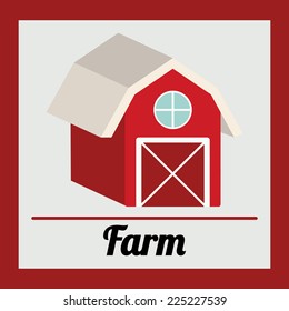 Farm design over red background, vector illustration