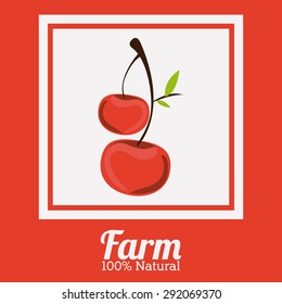 Farm design over red background, vector illustration