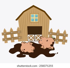 Farm design over white background, vector illustration.