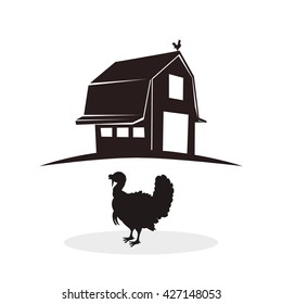 Farm design. stable icon. flat illustration