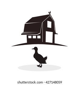 Farm design. stable icon. flat illustration